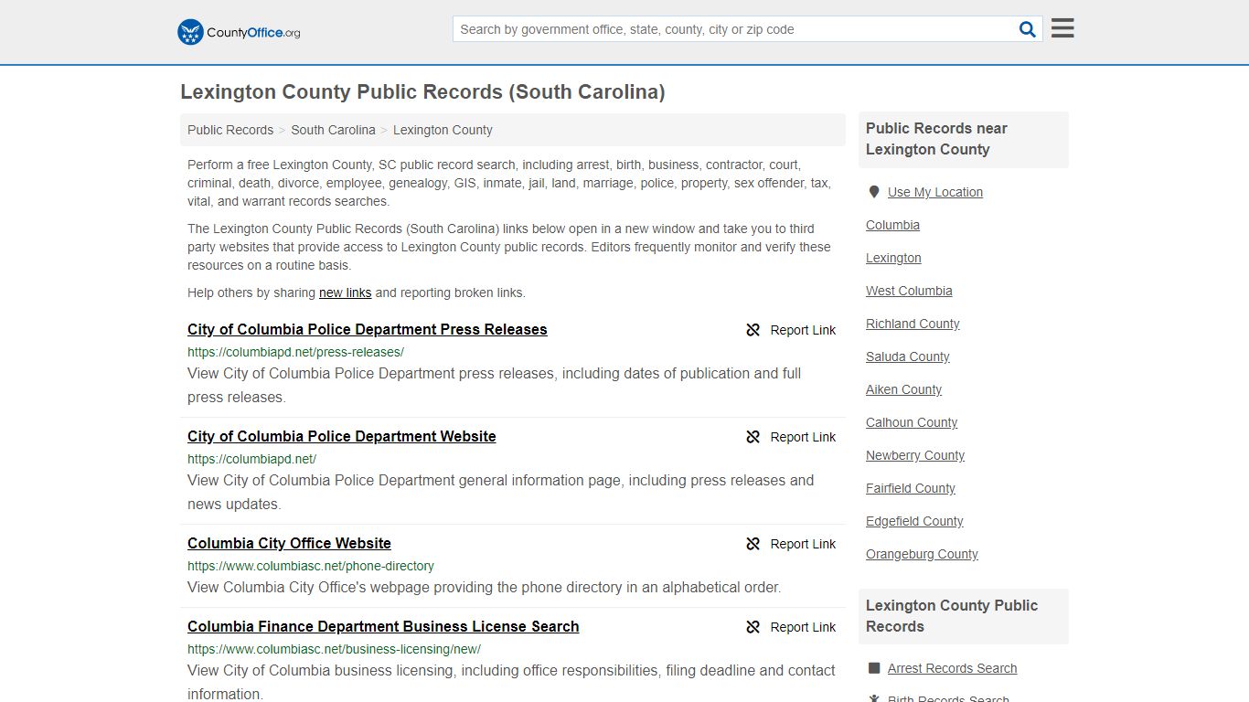 Public Records - Lexington County, SC (Business, Criminal ...